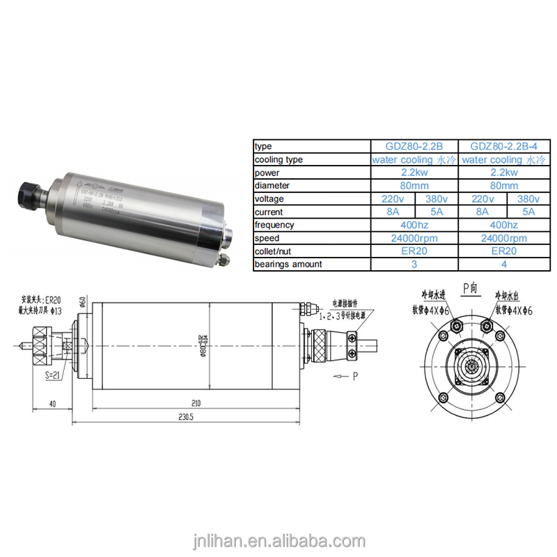 2.2KW 220V 水冷式CNCルーター用スピンドルモータ - 2.2Kw Water Cooled Spindle Kit Vfd のレビューと価格